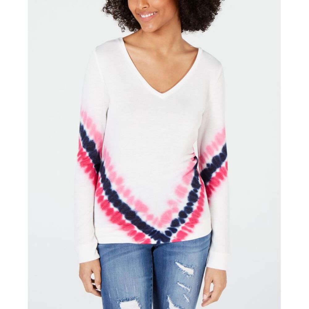 INC International Concepts V Neck Tie Dye Sweatshirt
